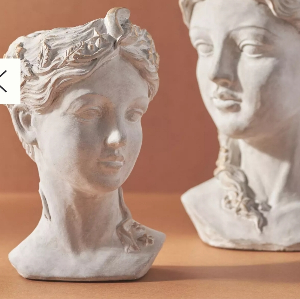 Celestial Grecian Bust Cement Pot